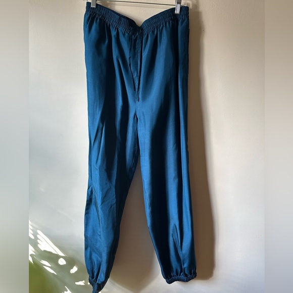Vintage WinterSilks Pull On Silk Pants Blue - Picture 1 of 4